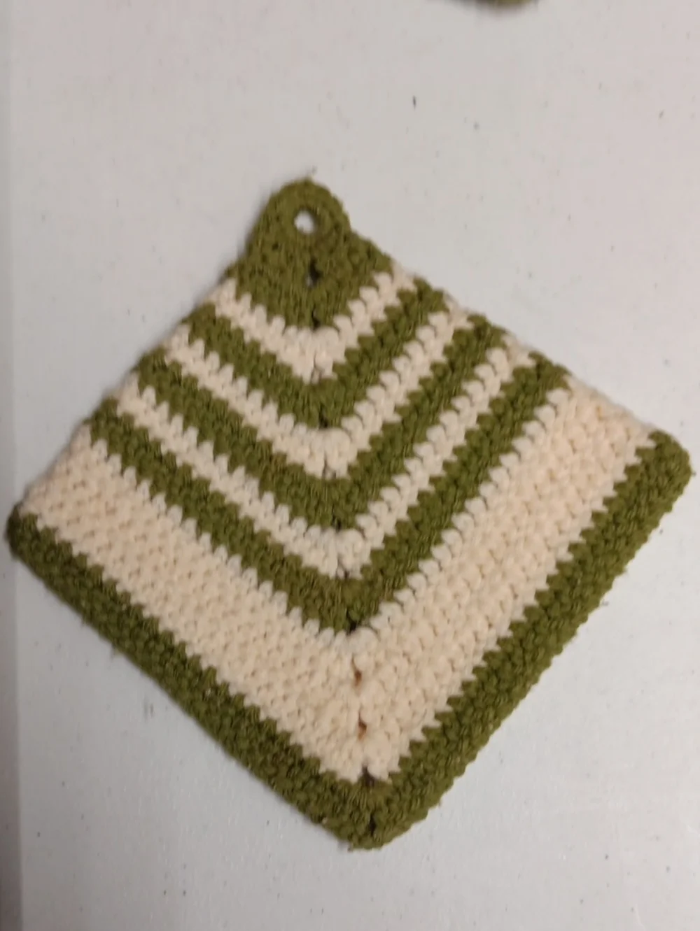 Handmade Olive Green Crochet Pot Holders - Set of 3